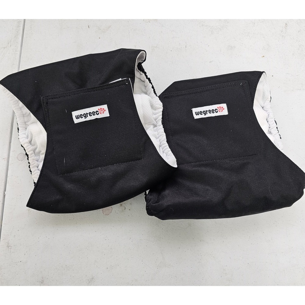 2 pack‎ - Wegreeco dog diaper covers, size M, black